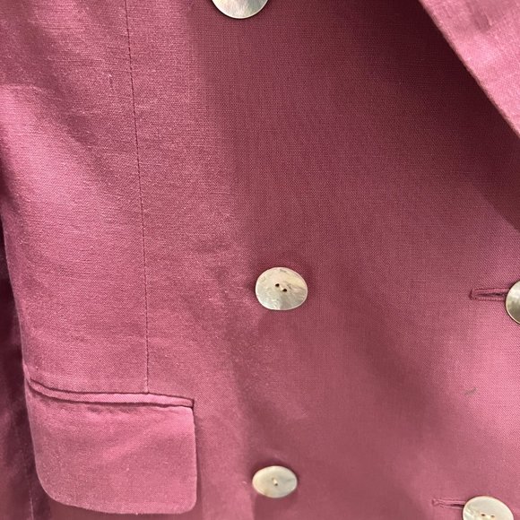Collection Point of view women's pink double breasted blazer with shell buttons - Picture 4 of 7